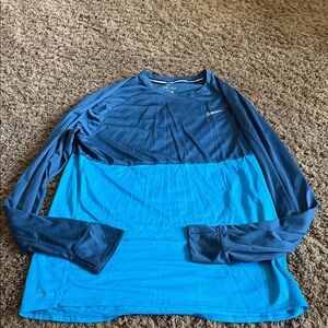 Nike Men's Two-Tone Blue  dri fit Long Sleeve
